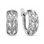 Серебряные серьги в форме колоска с алмазной гранью 3309188-5